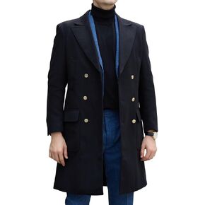 Mens Winter Jacket Trench Coats for Men Long Jackets Warm Peacoat Men's Double Breasted Overcoat