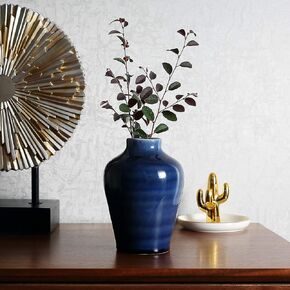 STAR MOON Ceramic Small Flower Vase Rustic Farmhouse Art Modern Floral Vase for Home Decor, Living Room, Centerpieces and Events-Sapphire