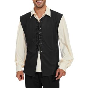 Zando Pirate Vest Men Medieval Vest Renaissance Vest Costume Men Halloween Vest Pirate Costume Viking Costume