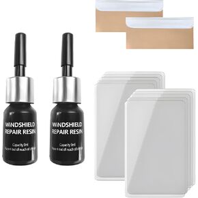 2 PCS Windshield Repair Kit, Quick Repair Resin Liquid for Windshield Glass Chip Scratch, Repair Fluid Resin Filler for Fixing Window Star-Shaped Crack, Car Accessories