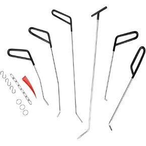 LadyRosian Paintless Dent Repair Tools 6 Pieces of Dent Removal Repair Rods C Style Rods Tool for Car Body Hail Damage Door Dent Removal