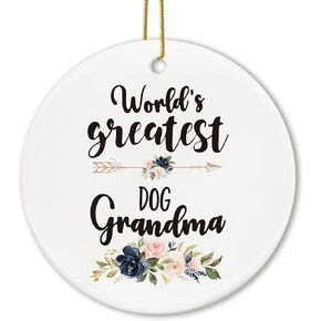 Voatok Dog Grandma Gifts Ornament, Dog Lovers Gifts for Women, Gifts for Dog Lovers Christmas Ornament, Christmas Dog Gifts for Dog Lovers, World's Greatest Dog Grandma Decorative Hanging Ornament