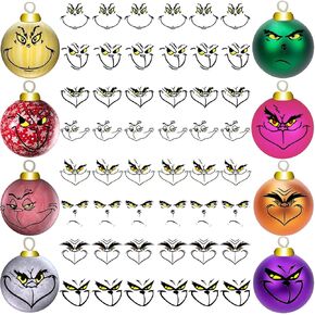 (80pcs) Christmas Decorations Stickers,3inch Decals Sticker for Christmas Ball, DIY Christmas Tree Ornament, Christmas Stickers for Party Supplies