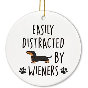 Voatok Wiener Dog Ornament, Dachshund Ornaments for Christmas Tree, Dachshund Christmas Decorations, Dachshund Gifts for Women, Wiener Dog Gifts, Dachshund Decorative Hanging Ornament