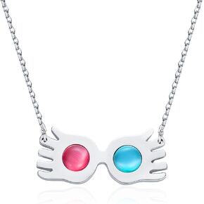 Luna Lovegood Necklace Luna Lovegood Glasses Necklace Opal Spectrespece Pendant Costume Jewelry Gift