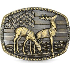 Belt Buckles Men Western Cowboy - Mens Belt Buckles Western Belt Buckles for Men & Women Boys Cowboy Cowgirl Deer Belt Buckle