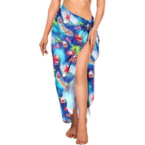 HAPPY BAY Womens Beachwear Santa Christmas Sarongs Wraps Bikini Swim Cover Up Wrap Bathing Suit Beach Coverups for Women