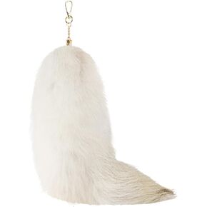 Fluffy Real Fox Tail Fur Keychain White Fox Tails Cosplay Toy Party Costume Accessory Handbag Charms accessories Key Chain Hooks