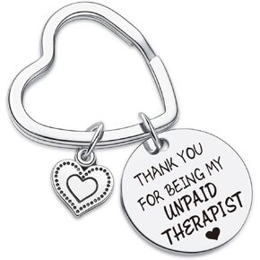 7RVZM Unpaid Therapist Appreciation Gift Coworkers Gift Friendship Keychain For Women Work Bestie Jewelry
