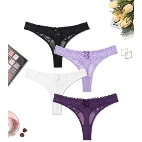 Avidlove Sexy Underwear for Womens Mesh Lace Thongs Low Waist Panties