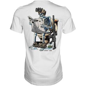 Combat Iron Men’s Graphic Short Sleeve T-Shirt | Fake News Athletic Mens Novelty Tee | White, Large