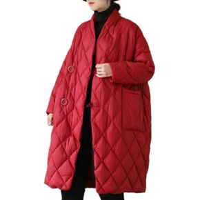 ellazhu Women's Lightweight Quilted Jacket Padded Winter Solid Button Puffer Coat GZ69
