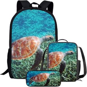 Kids Novelty Animal Backpack and Lunch Box for Boys Girls Student Lightweight 17 Inch School Lemur Backpack with Lunch Bag Pencil Case Kids Comfy Padded Black Large Bookbag