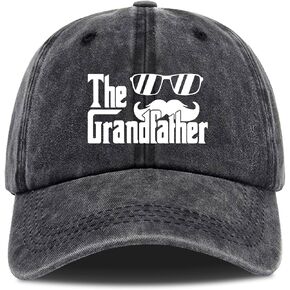 The Grandfather,Funny Baseball Cap,Dad Hat, Trucker hat,New Grandfather Gifts for Men, Funny Grandfather Hat,Funny Vintage Cotton Washed Baseball Caps,One Size Black