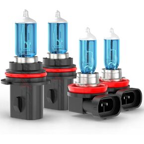 Compatible for Nissan Frontier Halogen Headlight Bulbs 2005 2006 2007 2008 2009 2010 2011 2012 2013 2014 2015 2016 2017 2018 2019 2020 2021 2022, High Low Beam + Fog Light, 6000K White, 4 PCS