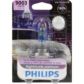 Philips automotive lighting 9003 NightGuide Platinum Upgrade Headlight Bulb, Pack of 1