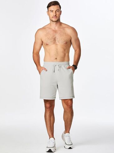 JMIERR Mens Gym Shorts Cotton 7" Running Workout Shorts Zipper Pocket Sweat Athletic Shorts in Kuwait