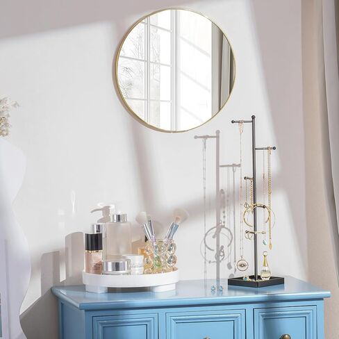 حامل مجوهرات لتخزين المجوهرات من لولاليت مع 10 رف شماعات للأقراط، 6 طبقات شجرة حامل قلادة مع صينية سفلية للنساء والفتيات والقلائد والأقراط والأساور والخواتم - أبيض in Kuwait