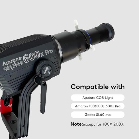 Bowens Mount Snoot Spotlight Gobo Projector- Compatible with Aputure Amaran 60D/XS/100X/D 200D/X, Godox SL60, includes 5 Color Filters and 31 Gobos. with 4 Leaves Barndoor Insert Studio Photography in Kuwait
