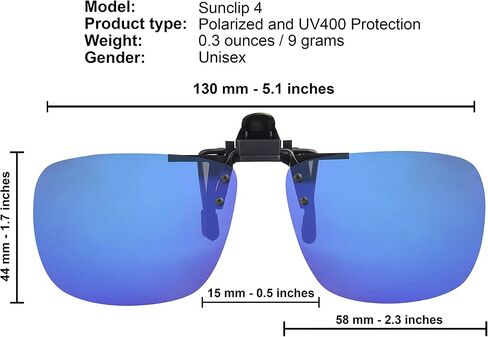 Success Eyewear Clip On Sunglasses Flip Up Polarized Sunglasses Clip onto Eyeglasses Over Prescription Glasses Case Included in Kuwait
