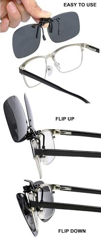 Success Eyewear Clip On Sunglasses Flip Up Polarized Sunglasses Clip onto Eyeglasses Over Prescription Glasses Case Included in Kuwait