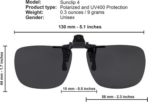 Success Eyewear Clip On Sunglasses Flip Up Polarized Sunglasses Clip onto Eyeglasses Over Prescription Glasses Case Included in Kuwait