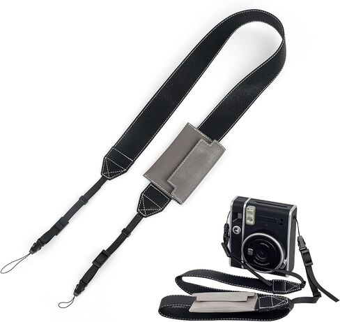 CAIYOULE Camera Shoulder Strap for fuji Instax Mini Series Instant Camera | Camera Shoulder Strap for Fujifilm Instax Mini Evo/SE/13/12/11/99/7+ Instant Camera Case, with Mini 3" Photo Storage Pouch in Saudi Arabia