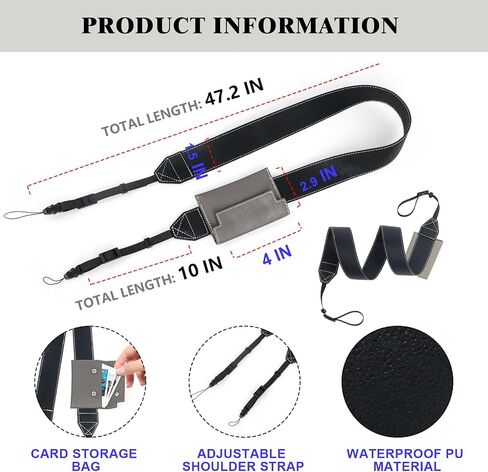 CAIYOULE Camera Shoulder Strap for fuji Instax Mini Series Instant Camera | Camera Shoulder Strap for Fujifilm Instax Mini Evo/SE/13/12/11/99/7+ Instant Camera Case, with Mini 3" Photo Storage Pouch in Saudi Arabia