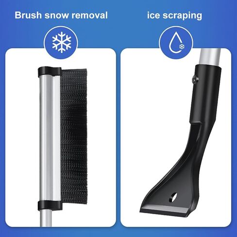 Qisan 16"-24" Snow Brush and Ice Scrapers for Car Windshield Cleaning, Extendable Ice Scraper with Foam Grip | Snow Brush for Car Accessories | Truck Snow Brush | Windshield Snow Remover in Saudi Arabia