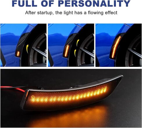 KUNGKIC For Toyota GR86 Subaru BRZ 2021 2022 2023 2024 LED Turn Signal Brake Parking Side Marker Light Daytime Running Waterproof Sequential Blink Sport Style Extend Decoration Accessories Black Lens in Kuwait