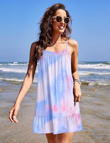 Ekouaer Nightgowns for Women Spaghetti Strap Night Gown Sleeveless Sleep Dress Chemise Sleepwear in Saudi Arabia