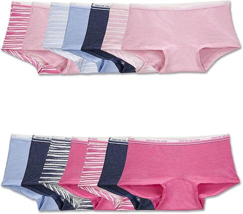 ملابس داخلية قصيرة للفتيات من Fruit of the Loom (ألوان متنوعة - 6 قطع، 12) in Saudi Arabia