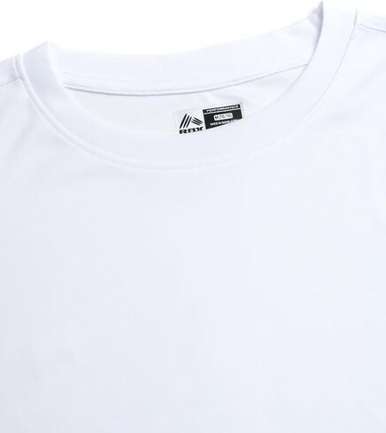 RBX Boys' Athletic T-Shirt - 2 Pack Active Performance Dry-Fit Sports Tee (Size 4-16), Size 10-12, White/Grey in Kuwait