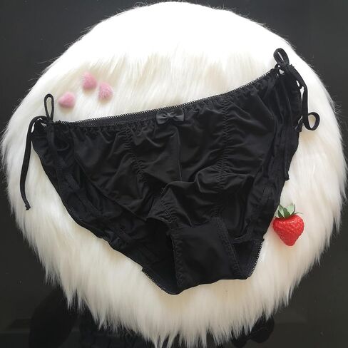 4 Pack Japanese Girl Underwear Strawberry Pattern Panties Women's undies Pants Briefs Sexy Ribbon Adjustable Sides Tie… in Kuwait