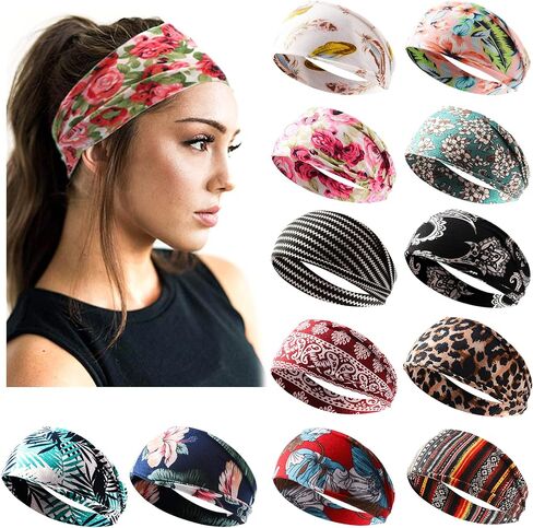 Jesries Headbands for Women Non Slip Turban Hair Wrap Elastic Hair Bands Running Headwrap Sweat Yoga Head Bands for Girls in Saudi Arabia