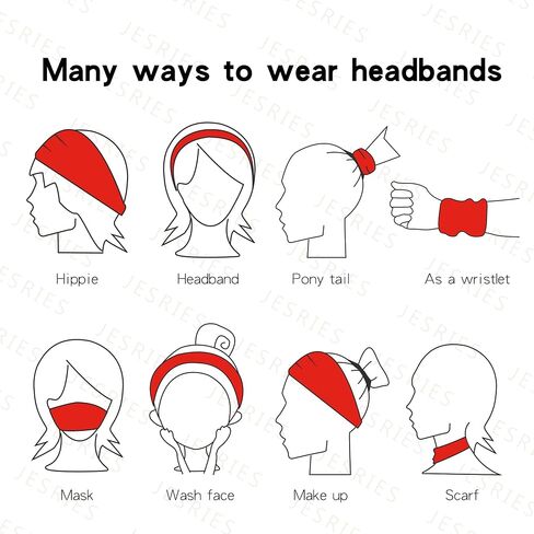 Jesries Headbands for Women Non Slip Turban Hair Wrap Elastic Hair Bands Running Headwrap Sweat Yoga Head Bands for Girls in Saudi Arabia