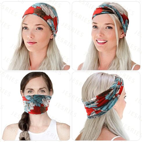 Jesries Headbands for Women Non Slip Turban Hair Wrap Elastic Hair Bands Running Headwrap Sweat Yoga Head Bands for Girls in Saudi Arabia