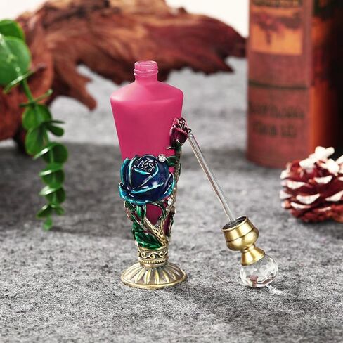 زجاجة عطر عتيقة فارغة، 30 مل زجاجات عطر مرصعة بالكريستال، زجاجة قطارة للزيوت العطرية، حاوية قابلة لإعادة الملء، زجاجة زجاجية مزخرفة لديكور المنزل، هدية للنساء والفتيات in Saudi Arabia