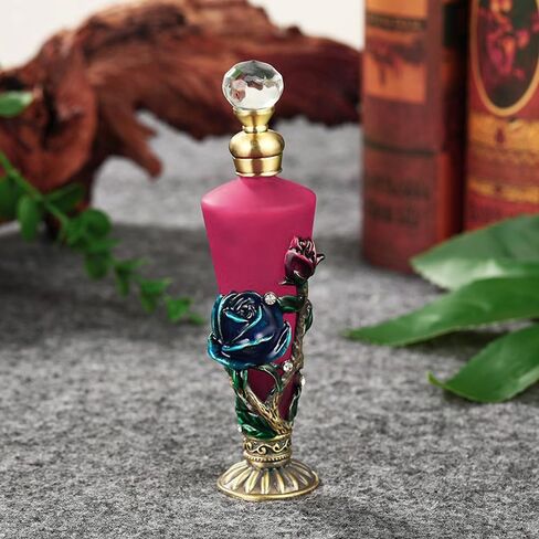 زجاجة عطر عتيقة فارغة، 30 مل زجاجات عطر مرصعة بالكريستال، زجاجة قطارة للزيوت العطرية، حاوية قابلة لإعادة الملء، زجاجة زجاجية مزخرفة لديكور المنزل، هدية للنساء والفتيات in Saudi Arabia