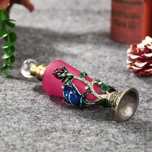 زجاجة عطر عتيقة فارغة، 30 مل زجاجات عطر مرصعة بالكريستال، زجاجة قطارة للزيوت العطرية، حاوية قابلة لإعادة الملء، زجاجة زجاجية مزخرفة لديكور المنزل، هدية للنساء والفتيات in Saudi Arabia