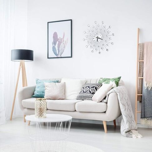 ساعة حائط كريستالية عصرية ثلاثية الأبعاد، فاخرة 12 بوصة غير موقوتة - ساعة حائط معدنية مرصعة لغرفة المعيشة، الفندق، ديكور غرفة النوم in Kuwait