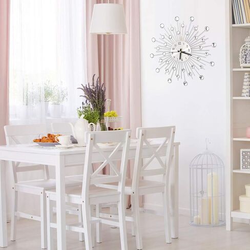 ساعة حائط كريستالية عصرية ثلاثية الأبعاد، فاخرة 12 بوصة غير موقوتة - ساعة حائط معدنية مرصعة لغرفة المعيشة، الفندق، ديكور غرفة النوم in Kuwait