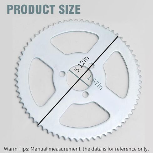 ضرس خلفي 68T 25H ترس ثلاثي الفتحات لوحة مسطحة 26 مم من الفولاذ الخلفي ضرس بديل متوافق مع 47cc 49cc دراجة نارية صغيرة ATV Karts in Kuwait