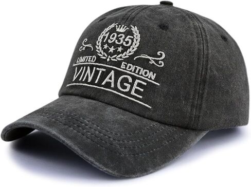 Vintage 21st 30th 40th 50th 60th 70th 80th 90th Hats for Men Women, Adjustable Embroidered Birthday Baseball Cap in Kuwait