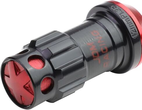 DNA MOTORING LN-ZTL-9016-125-RD 16Pcs M12 x 1.25 Closed End Wheel Lug Nuts + 4Pcs Lock Nuts + Key + Extension Adapter, 22mm OD/45mm Height, Red Accents/Black Body in Saudi Arabia