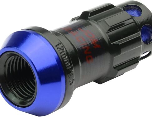 DNA MOTORING LN-ZTL-9016-125-RD 16Pcs M12 x 1.25 Closed End Wheel Lug Nuts + 4Pcs Lock Nuts + Key + Extension Adapter, 22mm OD/45mm Height, Red Accents/Black Body in Saudi Arabia