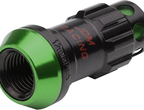 DNA MOTORING LN-ZTL-9016-125-RD 16Pcs M12 x 1.25 Closed End Wheel Lug Nuts + 4Pcs Lock Nuts + Key + Extension Adapter, 22mm OD/45mm Height, Red Accents/Black Body in Saudi Arabia