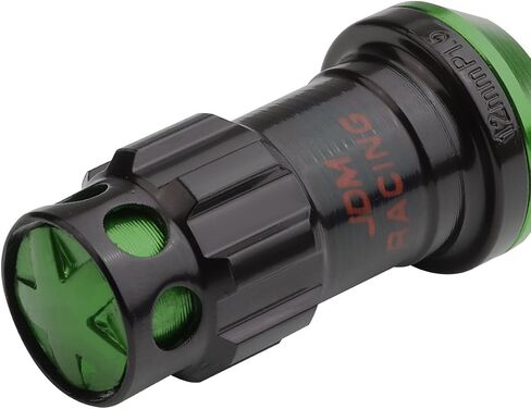 DNA MOTORING LN-ZTL-9016-125-RD 16Pcs M12 x 1.25 Closed End Wheel Lug Nuts + 4Pcs Lock Nuts + Key + Extension Adapter, 22mm OD/45mm Height, Red Accents/Black Body in Saudi Arabia