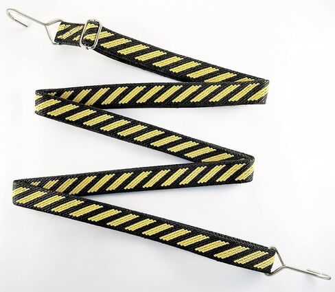 Flat Bungee Cord with Steel Hooks Adjustable Length 67"-126", Heavy Duty Bungee Strap for Outdoor Bikes, Gardening, Camping, Trucking, Hand Carts (Yellow & Black) in Saudi Arabia