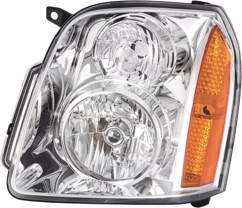 Chrome Amber Headlight Assembly Compatible with 2007 2008 2009 2010 2011 2012 2013 2014 GMC yukon Head Lights,Factory-OE-Style in Saudi Arabia